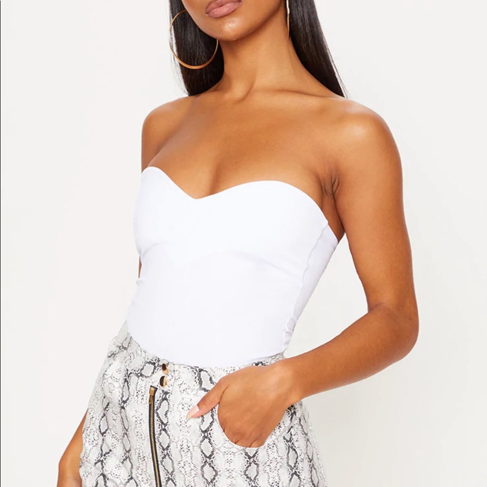 White Sweetheart Scuba Bodysuit